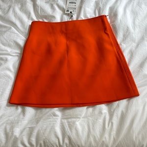 Zara orange mini skirt